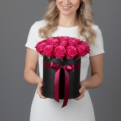 Roses in box delivery in Moscow