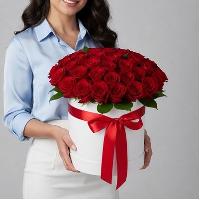 Send roses in box to Moscow