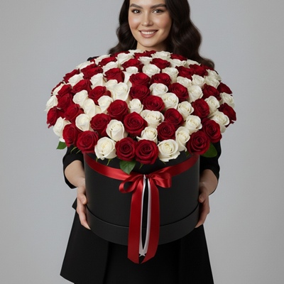 Roses in a box delivery in Russia