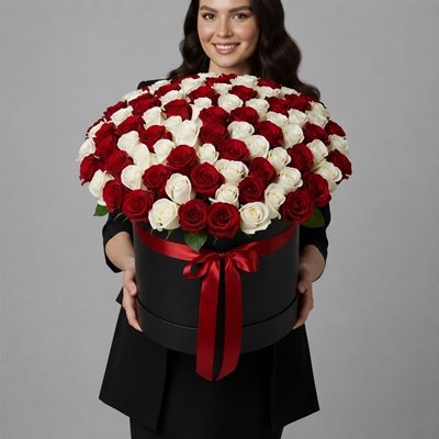 Roses in a box delivery in Russia