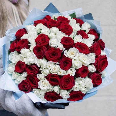 101 Red and White Roses