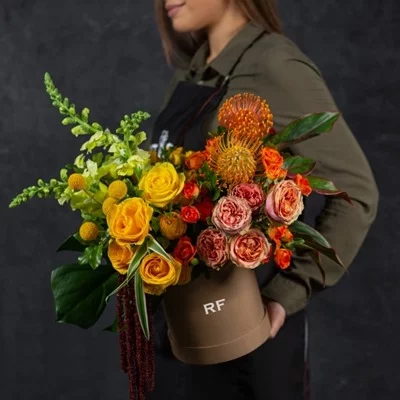 Flowers in a box in Petersburg