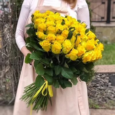 51 желтая роза Екатеринбург